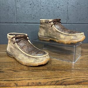 Twisted X Tooled Leather Driving Moc Chukka Shoes Western Women’s 7